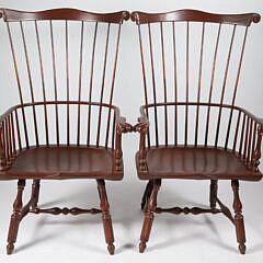 3-141 Pair D.R. Dimes Windsor Fan-Back Armchairs A_IMG_9114