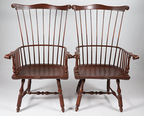 3-141 Pair D.R. Dimes Windsor Fan-Back Armchairs A_IMG_9114
