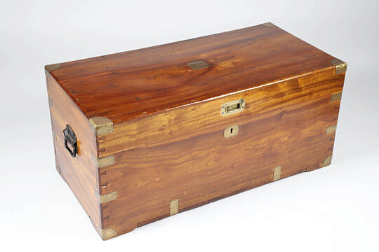 Chinese Export Brass Bound Camphorwood Trunk
