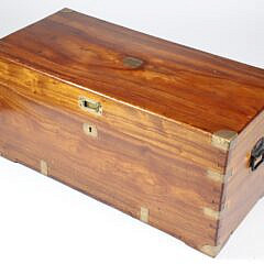 Chinese Export Brass Bound Camphorwood Trunk, 19th Century