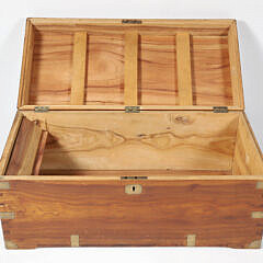 Chinese Export Brass Bound Camphorwood Trunk, 19th Century