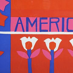 Karen Eisen Limited Edition Silkscreen “America with Stars, Stripes and Tulips”, 56/230