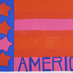 Karen Eisen Limited Edition Silkscreen “America with Stars, Stripes and Tulips”, 56/230