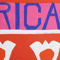 Karen Eisen Limited Edition Silkscreen “America with Stars, Stripes and Tulips”, 56/230