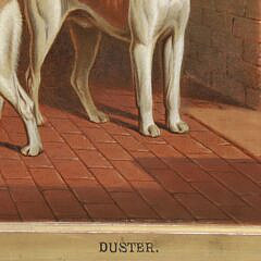 Thomas Temple Oil on Canvas “Quorn 1875” “Portrait of the Hounds Watchman, Woodman, Alfred, Duster”