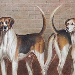 Thomas Temple Oil on Canvas “Quorn 1875” “Portrait of the Hounds Watchman, Woodman, Alfred, Duster”