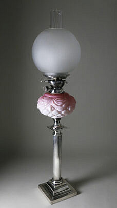35715 Puffy Peach Blow Glass Kerosene Lamp A_MG_1200 2