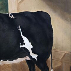 English Oil on Canvas “Portrait of a Champion Heifer”, 19th Century