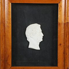 19th Century Plaster Silhouette of Composer Handel in Maple Frame
