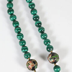 Malachite and Cloisonne Bead Necklace