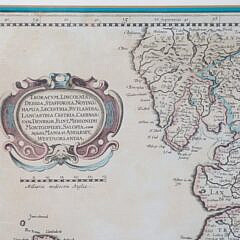 Hundius, Henricus, Map of the North of England, “Eboracum, Lincolnia, Derbia, Staffordia, Notinghamia”