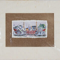 William Welch Miniature Watercolor on Paper “Nantucket Lightship”