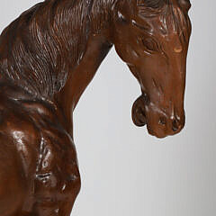 Carved Wood Stallion Sculpture