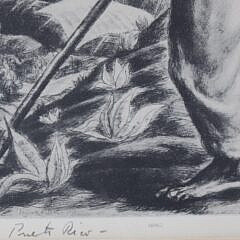 Irwin Hoffman Black and White Etching “Pastoral Puerto Rico”