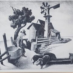 Thomas Hart Benton Black and White Print