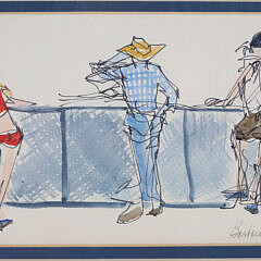 Barbara Kauffman-Locke Watercolor on Paper "Looking Back"