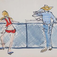 Barbara Kauffman-Locke Watercolor on Paper “Looking Back”