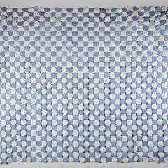 Vintage Blue and White Yoyo Quilt, circa 1930s