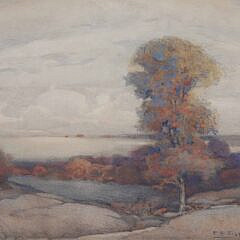 Edward Gustav Eisenlohr Watercolor “Lake Scene”, circa 1918