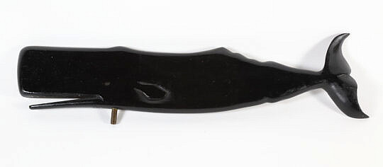 Black Painted Carved Sperm Whale Weathervane