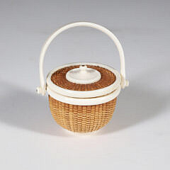 Nap Plank Miniature Round Covered Nantucket Basket