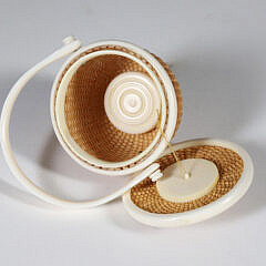 Nap Plank Miniature Round Covered Nantucket Basket