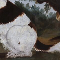 American Folk Art Oil on Wood Panel “Portrait of a Spaniel”