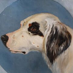 Oil on Canvas “Portrait of a Dog” Initialed and Dated 1904