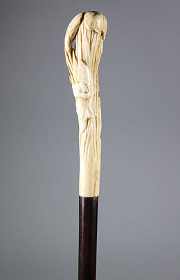 Antique Japanese Signed Walking Stick 19th Century