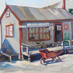 Mary Sarg Murphy Oil on Canvas “Easy Street”, circa 1930