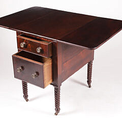 Antique Mahogany Four Drawer Drop Leaf Work Stand
