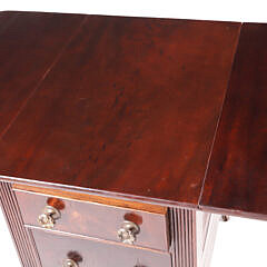 Antique Mahogany Four Drawer Drop Leaf Work Stand