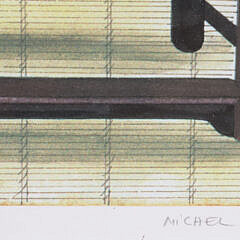 Set of Six Michel Lablois Limited Edition Lithographs “Asian Chair Series”