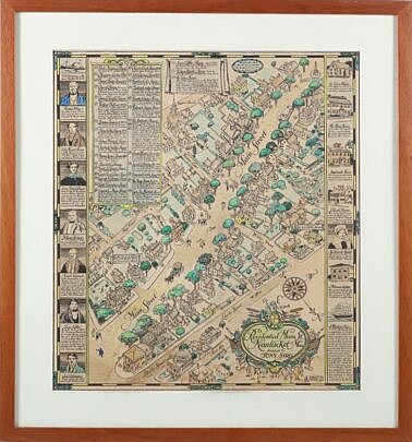 Tony Sarg Print "Residential Map of Main Street Nantucket 1937"