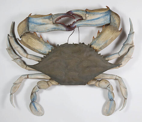 84-5450 Contemporary Polychromed Wood Crab A_IMG_9227