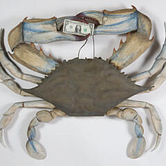 Contemporary Polychromed Wood Crab