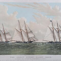 Currier & Ives Print “The Great Ocean Yacht Race, Between the Henrietta, Fleetwing & Vesta”, circa 1866