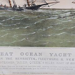 Currier & Ives Print “The Great Ocean Yacht Race, Between the Henrietta, Fleetwing & Vesta”, circa 1866