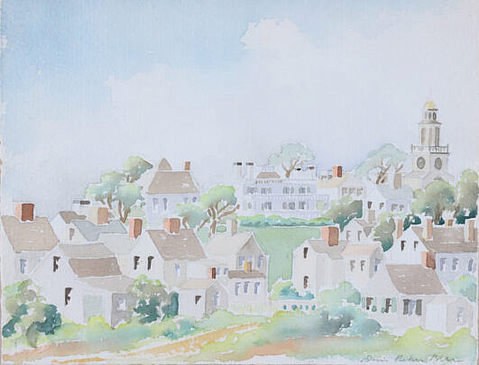 9-5462 Doris Beer Watercolor Nantucket View of Town A IMG_9023