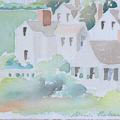 Doris Riker Beer Nantucket Watercolor “View of Town”