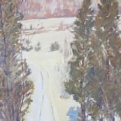 Vintage Oil on Canvas “Winter Landscape”