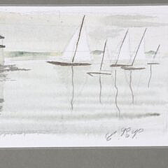 A.E. Folger Miniature Watercolor “Brant Point”