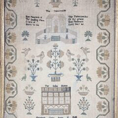 Elizabeth Oaks Aged 8 1848 School Girl Sampler