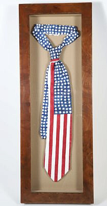 Mellie Cooper "American Flag Necktie" Watercolor on Handmade Paper
