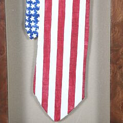 Mellie Cooper Acrylic on Handmade Paper “Patriotic American Flag Necktie”