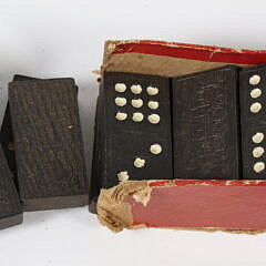 Antique Set of “Double Nine” Dominoes in Original Box