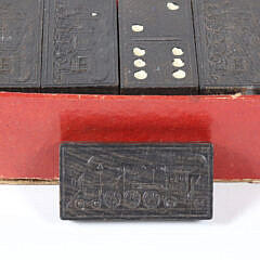 Antique Set of “Double Nine” Dominoes in Original Box