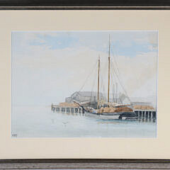 Painting "Schooner at Nantucket Dock"