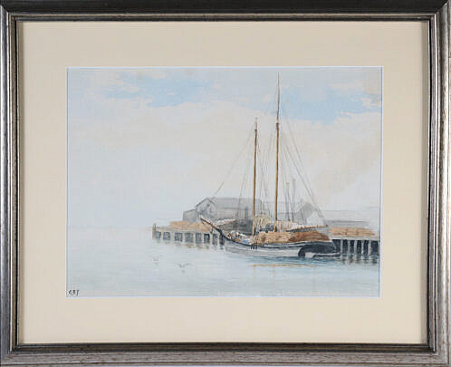 Painting "Schooner at Nantucket Dock"