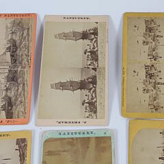 Collection of Fifteen Nantucket Stereo Cards with Cherrywood Hand Viewer